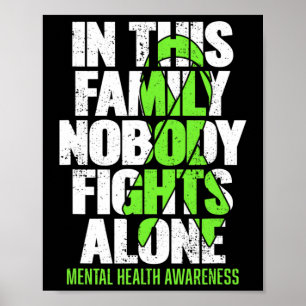 Wear Green Ribbon Fight The Stigma Mental Health A Poster