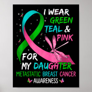 Wear Green Teal Pink For My Daughter Metastatis Br Poster