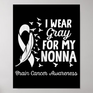 Wear Grey For Nonna Shirts Brain Cancer Awareness Poster