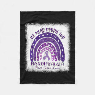 Wear In May Purple Fibromyalgia Awareness Gnome Fo Fleece Blanket