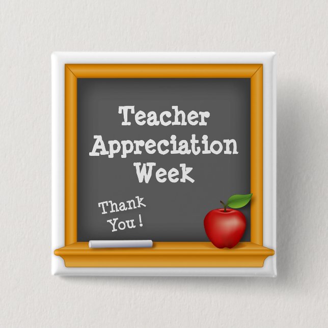 Wear it Proud: Teacher Appreciation 2 Inch Square Button (Front)