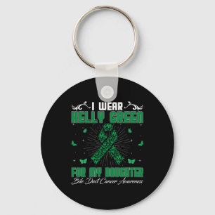 Wear Kelly Green For Daughter Bile Duct Cancer Awa Keychain