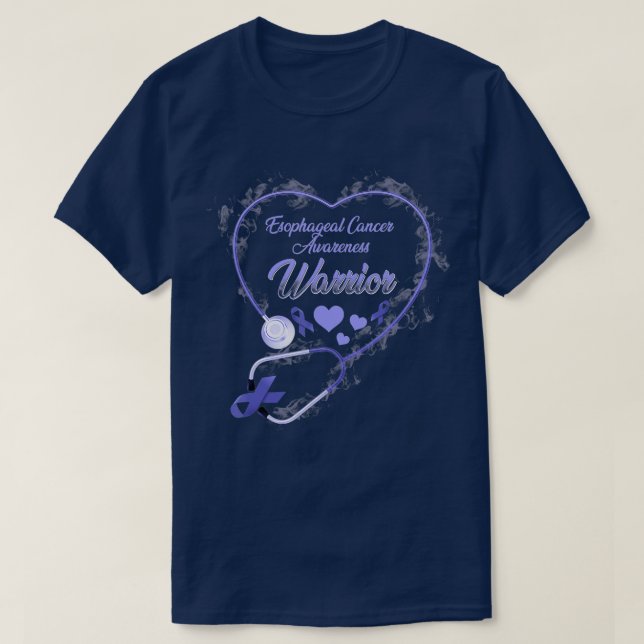 Wear Lavender Stethoscope Esophageal Cancer Awaren T-Shirt (Design Front)