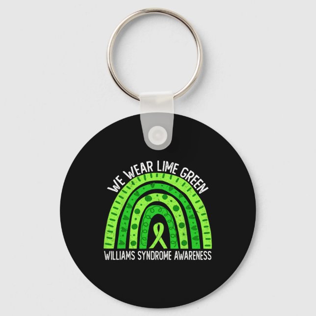 Wear Lime Green For Williams Syndrome Awareness  Keychain (Front)