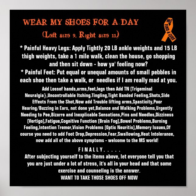 WEAR MY SHOES FOR A DAY(Left size 9... Poster (Front)
