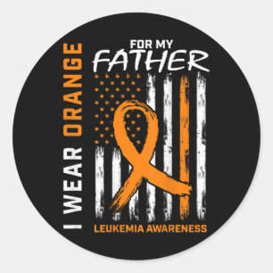 Wear Orange Dad Father Leukaemia Awareness America Classic Round Sticker