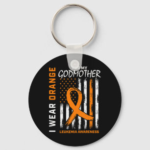 Wear Orange For Godmother Leukaemia Awareness Amer Keychain