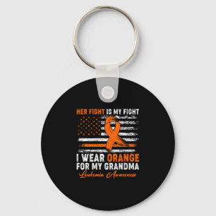 Wear orange for grandma leukaemia awareness month keychain