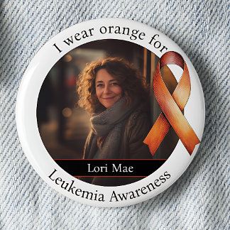 Wear Orange for Leukaemia Awareness Photo 2 Inch Round Button