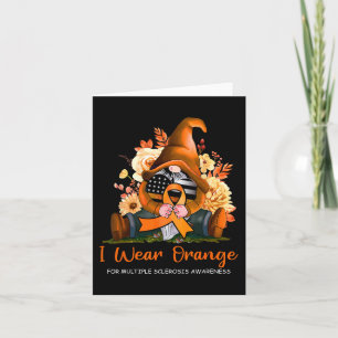 Wear Orange For Multiple Sclerosis Awareness Gnome Card