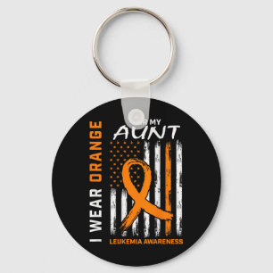 Wear Orange For My Aunt Leukaemia Awareness Americ Keychain