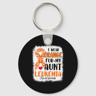 Wear Orange For My Aunt Leukaemia Awareness Month Keychain
