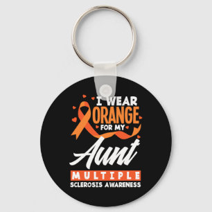 Wear Orange For My Aunt Multiple Sclerosis Awarene Keychain