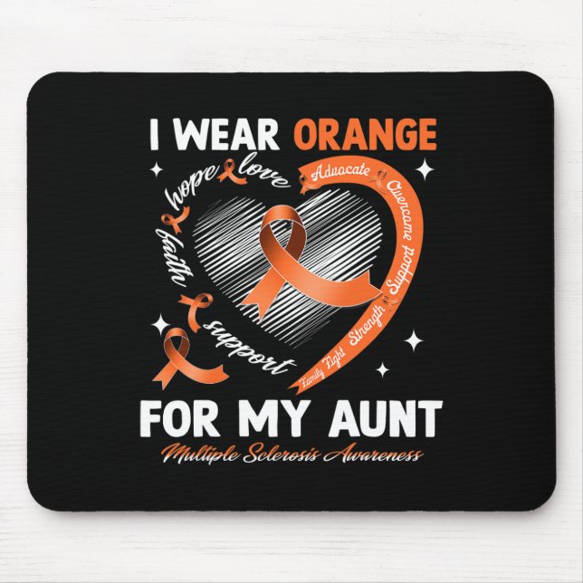 Wear Orange For My Aunt Multiple Sclerosis Awarene Mouse Pad (Front)