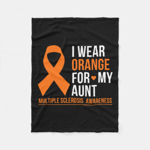 Wear Orange For My Aunt Multiple Sclerosis Ms Awar Fleece Blanket