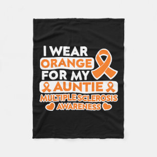 Wear Orange For My Auntie Ms Multiple Sclerosis Aw Fleece Blanket