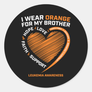 Wear Orange For My Brother Leukaemia Awareness Pro Classic Round Sticker