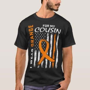 Wear Orange For My Cousin Leukaemia Awareness Flag T-Shirt