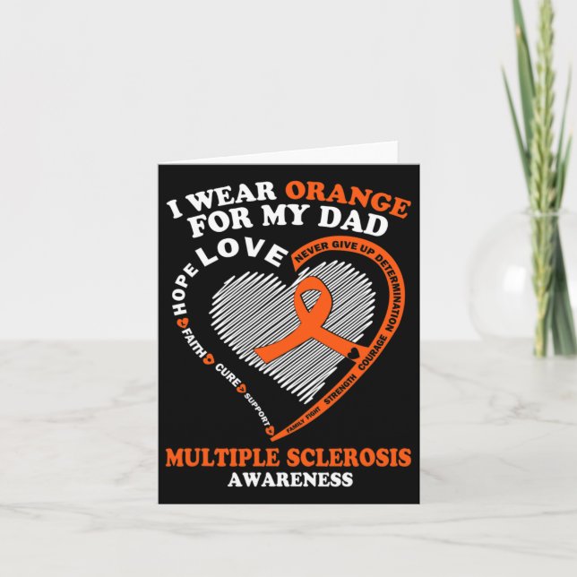 Wear Orange For My Dad Multiple Sclerosis Awarenes Card (Front)