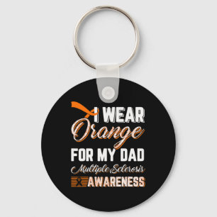 Wear Orange For My Dad Multiple Sclerosis Keychain