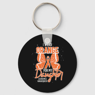 Wear Orange For My Daughter Butterfly Leukaemia Aw Keychain