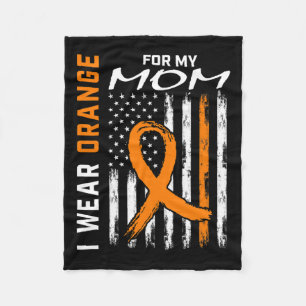 Wear Orange For My Mom Leukaemia Cancer Awareness  Fleece Blanket