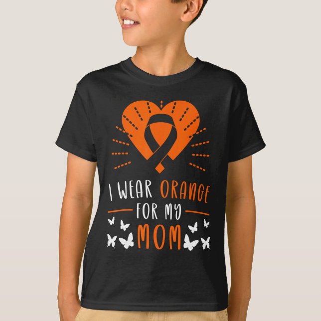 Wear Orange For My Mom Multiple Sclerosis Awarenes T-Shirt (Front)