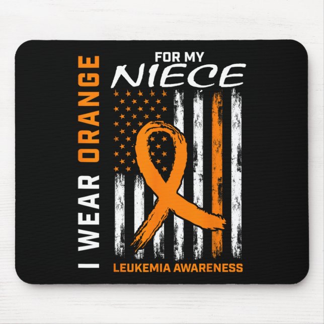 Wear Orange For My Niece Leukaemia Awareness Ameri Mouse Pad (Front)