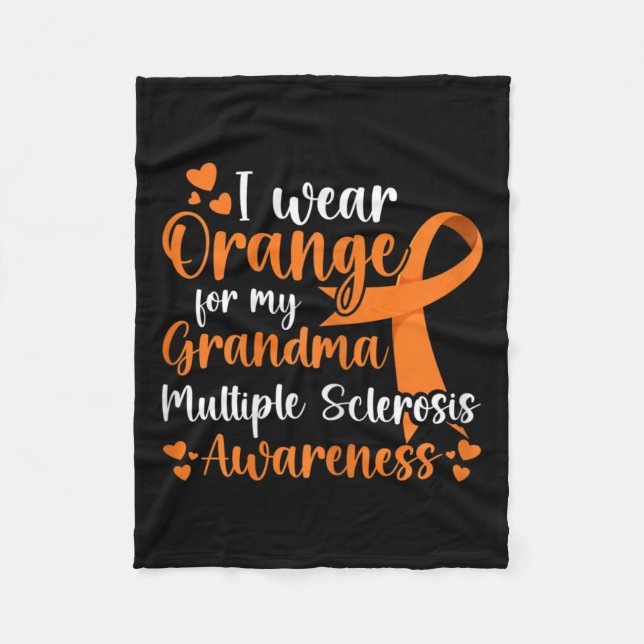 Wear Orange For My Sister Multiple Sclerosis Aware Fleece Blanket (Front)