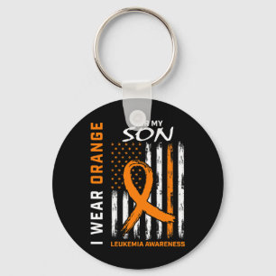 Wear Orange For My Son Leukaemia Awareness America Keychain