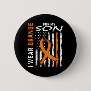 Wear Orange For My Son Leukaemia Cancer Awareness 2 Inch Round Button