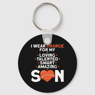 Wear Orange For My Son Multiple Sclerosis Awarenes Keychain