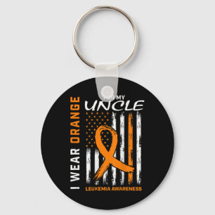 Wear Orange For My Uncle Leukaemia Awareness Ameri Keychain
