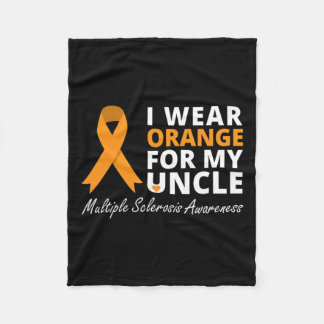 Wear Orange For My Uncle Ms Awareness Ribbon  Fleece Blanket