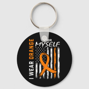 Wear Orange For Myself Self Leukaemia Cancer Aware Keychain