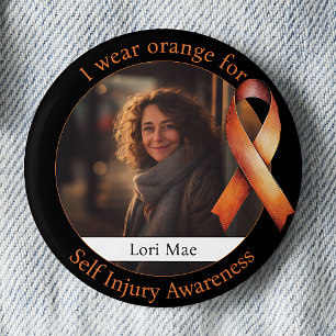 Wear Orange for Self Injury Awareness Photo 2 Inch Round Button