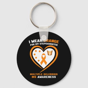 Wear Orange For Stepdaughter Multiple Sclerosis Aw Keychain