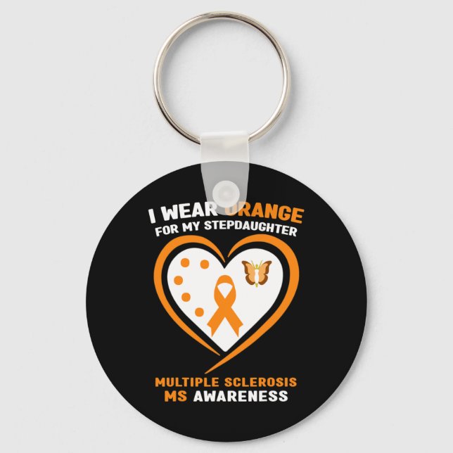 Wear Orange For Stepdaughter Multiple Sclerosis Aw Keychain (Front)
