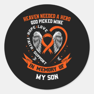Wear Orange In Memory Of My Son Leukaemia Awarenes Classic Round Sticker