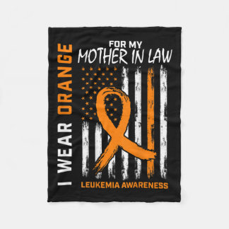Wear Orange Mother In Law Leukaemia Awareness Amer Fleece Blanket