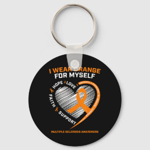Wear Orange Myself Multiple Sclerosis Awareness Ms Keychain