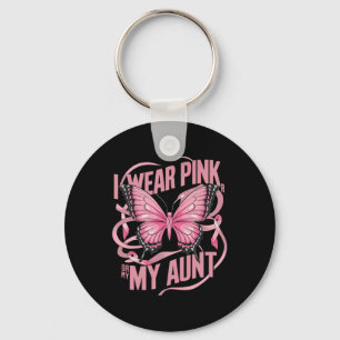 Wear Pink For My Aunt Breast Cancer Awareness Butt Keychain
