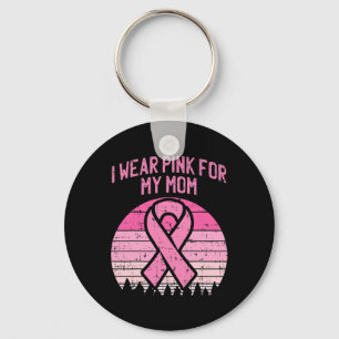 Wear Pink For My Mom Breast Cancer Awareness Kids Keychain