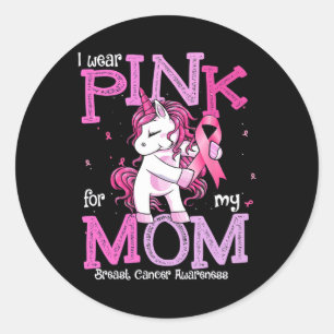 Wear Pink For My Mom Shirt Breast Cancer Awareness Classic Round Sticker