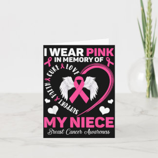 Wear Pink In Memory Of Niece Breast Cancer Card