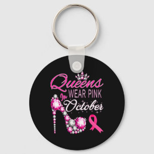 Wear Pink In October Breast Cancer Awareness Women Keychain