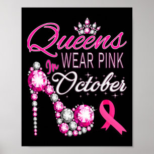 Wear Pink In October Breast Cancer Awareness Women Poster