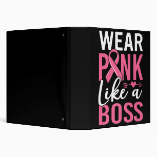 Wear Pink Like A Boss Breast Cancer Awareness Girl Binder