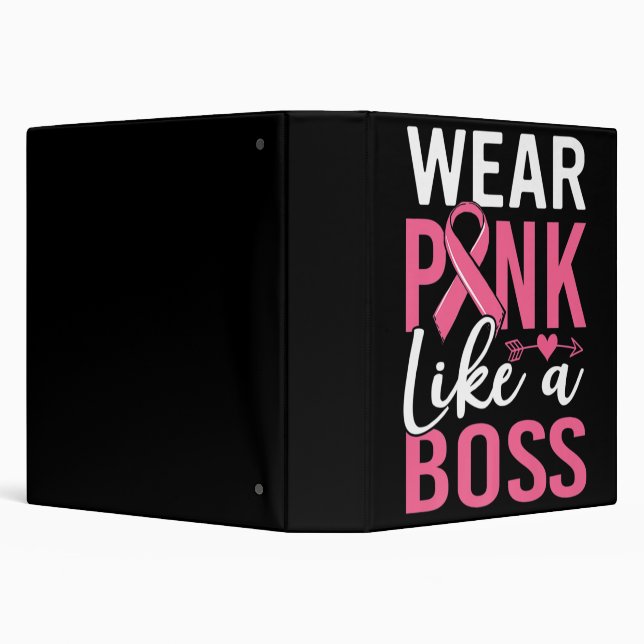 Wear Pink Like A Boss Breast Cancer Awareness Girl Binder (Background)