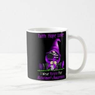 Wear Purple For Alzheimer Awareness Gnome Faith Coffee Mug